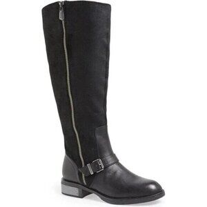 Circus by Sam Edelman Rider Black Leather/Suede High Moto Boots Women’s Size 7M